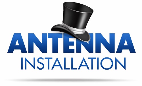 Caption "Antenna Installation" with TV Magic hat
