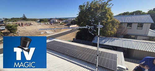 Close up of an antenna relocated by TV Magic in Chermside.