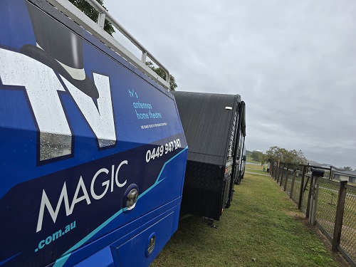 Caravan and TV Magic van 