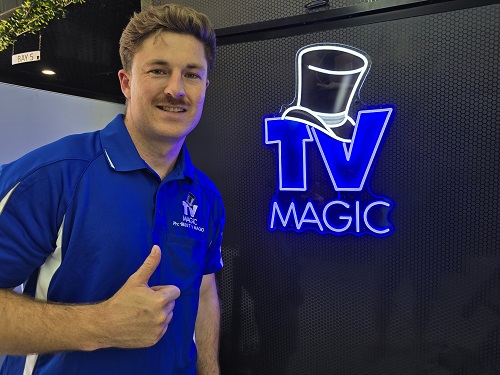 Technician Mitch, next to LED TV Magic logo.