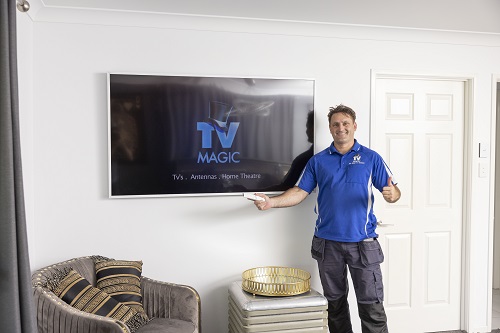 Technician in a client Living room