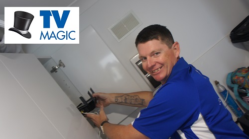 Technician with a modem