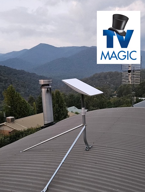 a Starlink installation with TV Magic logo in top right corner