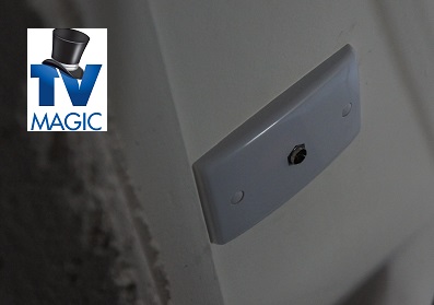 close up of a TV point installation