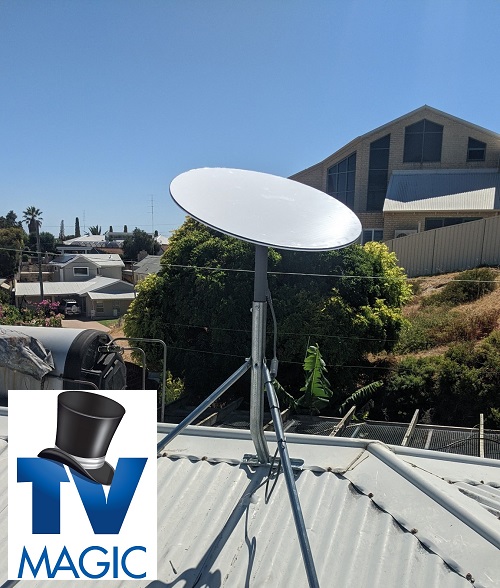 TV Magic Starlink internet installation. TV Magic logo in bottom left corner