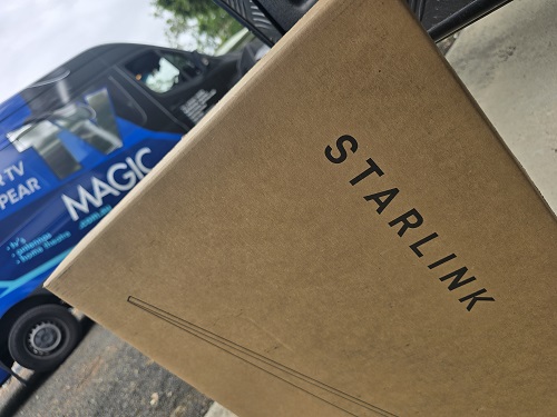 TV Magic Starlink installation. Caption bottom right