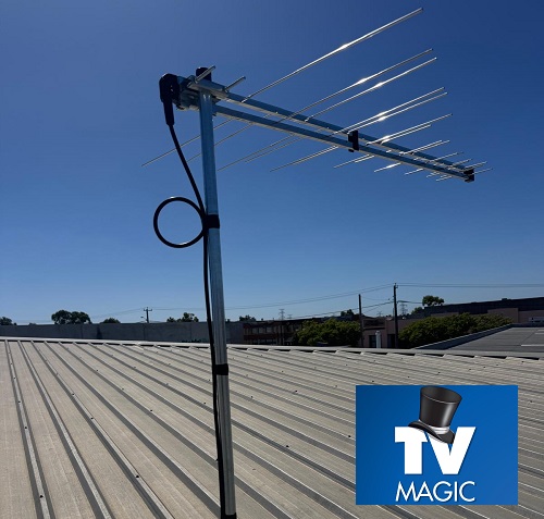 Close up of an antenna after reception repair in Pemberton