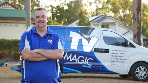 Technician - Anton, in front of his van.