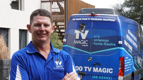 Brendan behind van