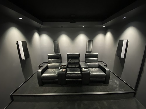Leather seating in a Listening room by TV Magic