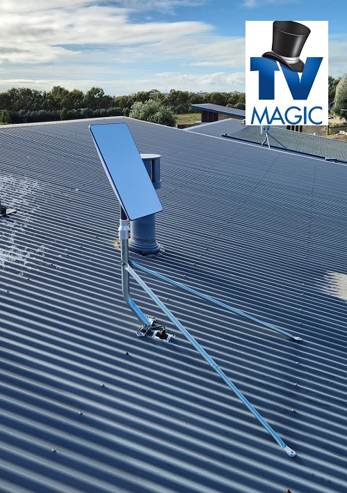 Starlink installed on a tin roof