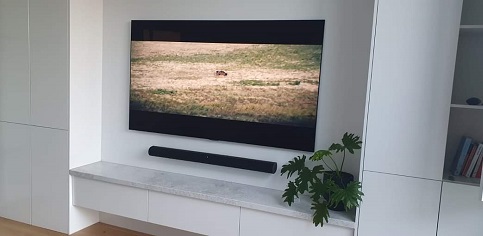 Recessed wall mounted TV setup