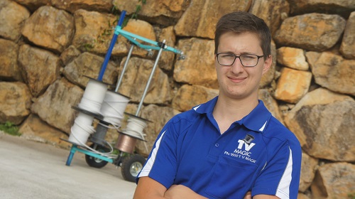 Technician - Keith with rolls of high quality cabling, ready for his next pre-wire fit out.