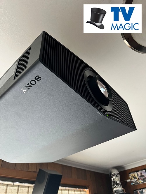 Close up of a projector installed by TV Magic in Monbulk