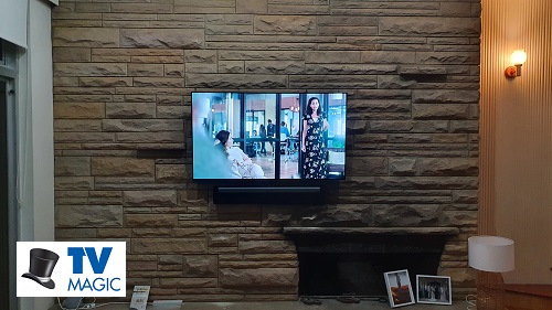 A TV Magic TV Installation. Logo in bottom left corner