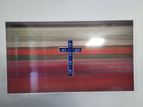 TV with cross on screen
