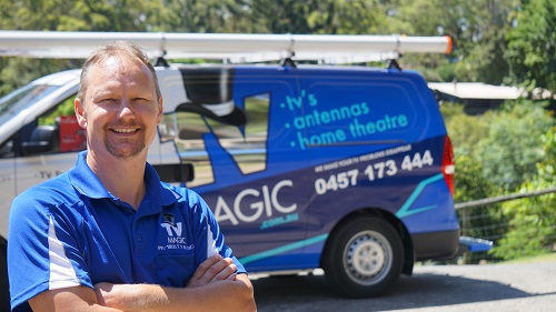 Technician - Jason, in front of his van.