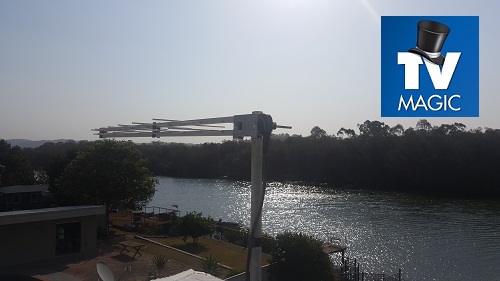 A TV Magic antenna. Logo in top right corner