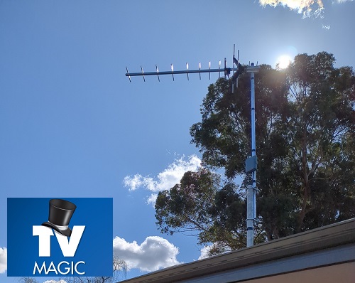 An Aerial Installation by TV Magic. Logo in bottom left corner