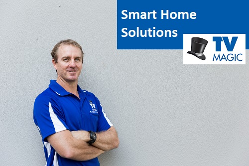 Technician - Brent. Caption "Smart Home Solutions" with logo in top right corner