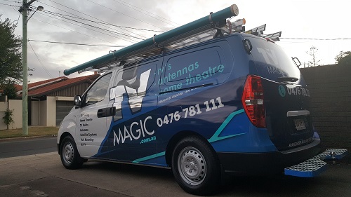TV Magic van in front of customer home