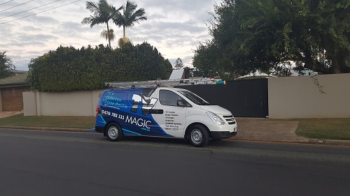 TV Magic van in front of customer home
