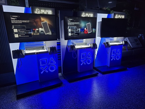 Multiple gaming consoles setup by TV Magic for a commercial space