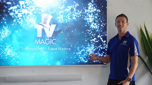 Jim with completed TV installation job