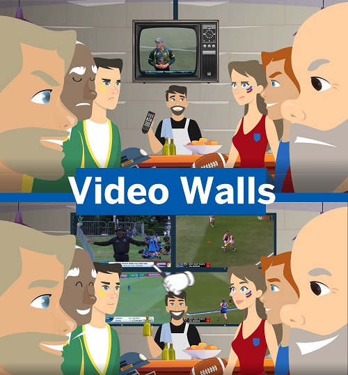 an animated picture of TV Magic performing video walls service