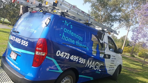 Side view of technician - Gordon's van.