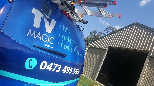 Technician van outside a customer property