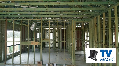 A partially completed build, ready for a pre-wire