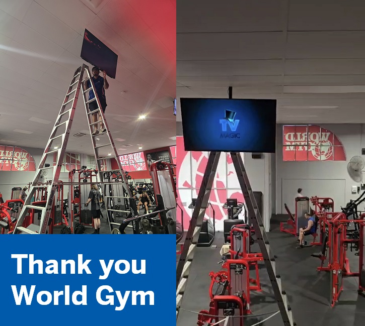 World Gym TV installation2